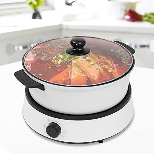 VonVVer Portable Electric Hot Pot 4L Non-Stick - Shabu Shabu Hot Pot 1350W Separate Multifunctional Electric BBQ Grill Pot for 2-5 People Electric Cooker Pan with Lid RV Tavel Camping Garden Party
