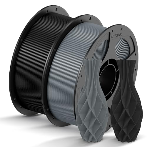 Image of ANYCUBIC PLA Filament 1.75mm Bundle, 3D Printing PLA Filament 1.75mm Dimensional Accuracy + /- 0.02mm, 1KG Spool (2.2 lbs), 2KG Texture Gray+Black