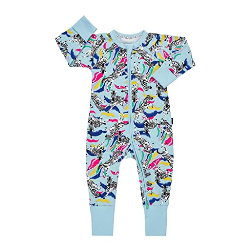 Bonds Zip Wondersuit - Collage Zebra Calm Blue (Blue, Newborn - 56 Cm) #TOP6
