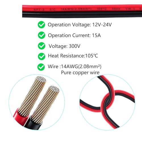 Câble XT60 robuste 14 AWG haute conductivité avec pinces alligator 24V - 3