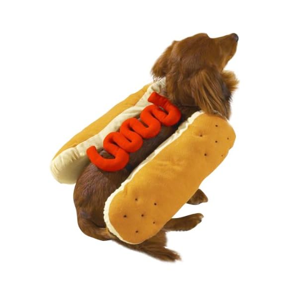 Casual canine hot diggity dog costume, medium (fits lengths up to 16"), ketchup