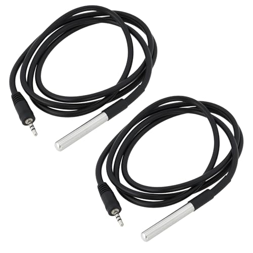 ECSiNG 2pcs DS18-B20 Temperature Sensor -10°C to 85°C with 2.5mm Connecter 1m Compatible with Sonoff TH10/16