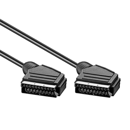 Sanfor Cavo SCART Maschio-maschio 21 Pin – 1,50 Metri, Diametro 7 Mm, Nero, Per Collegamenti Audio/video