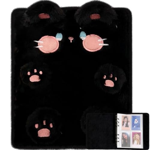 WAYUTO Plush Photocard Binder Kpop Photocard Album with 20Pcs Inner Pages 2x3