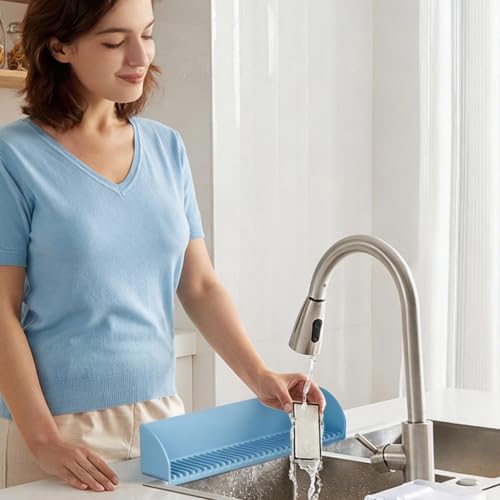 Protector de silicona para fregadero que soluciona las salpicaduras de agua 5