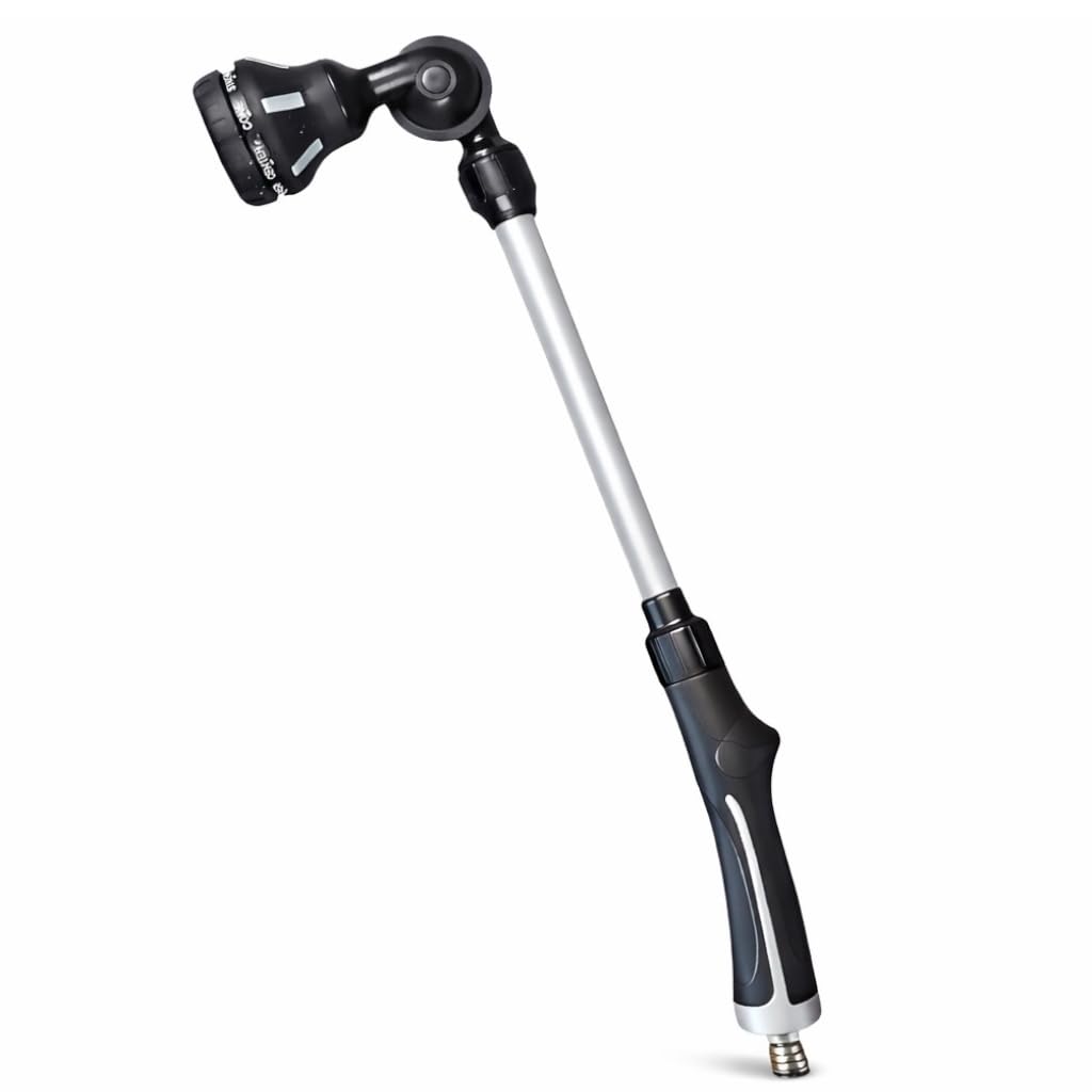 rainfactory Metall-Gießstab für Garten-Schläuche | 7 Sprühmodi | Langlebiges Aluminium mit Metall BSP-Adapter - Präzise Bewässerung für Blumen & Beete | Comfort-Multibrause