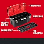 CRAFTSMAN® Boîte à outils en plastique de 20 po, avec fermetures métalliques, organisateurs supérieurs et plateau amovible (CMST20901)