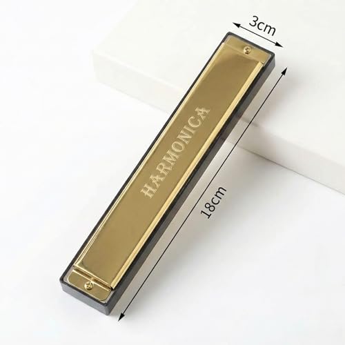 Image of Harmonica Key of C Major Polyphonic Mouth Organ Professional Musical Instrument for Beginners Students and Adults Perfect for Blues Folk Jazz Pop with Stainless Steel Cover (24 Hole)