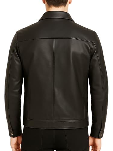 Mens Leather Jacket Classic Vintage Style Soft Lambskin Real Leather Jacket Men2