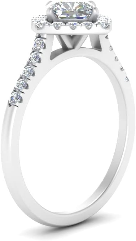 Choose Your Gemstone Kite Set Halo Engagement Ring Sterling Silver Cushion Shape Halo Engagement Rings Ornaments Surprise for Wife Symbol of Love Clarity Comfortable US Size 4 to 12