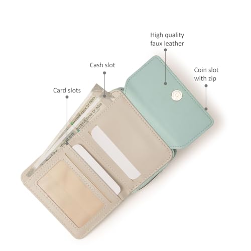Image of Fastrack Women's Mini Organizer Wallet | Flap Closure, Tri-Fold Design, Zip Coin Pocket, Card & Cash Slots | Compact & Organized | 6 Months Warranty