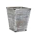 VERGOODR Gray Farmhouse Style Torched Wood Square Waste Bin with Decorative Metal Brackets Trash Can for Bedroom,Living Room, Bathroom & Office