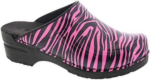 Bjork PU Open Back Leather Clogs (EU-37, Pink Zebra) | Image 1