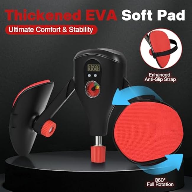 Thigh Master Thigh Exerciser 0-77 lbs Adjustable Resistance, Inner Thigh Master with Fixed Leg Straps and Replaceable Handle, Kegel Exerciser for Pelvic Floor, Hip, Legs for Women and Men