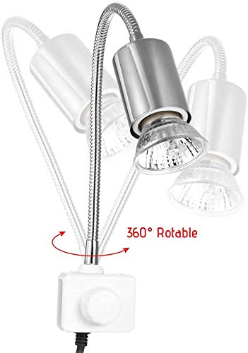 Decdeal Schildpad, warmtelamp voor aquarium, reptiel, met clip, 25 W, 360 graden draaibaar - Afbeelding 4