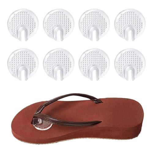 ZUWIJEQ 8 Pcs Sandalias Almohadillas, Silicona Protectores, Sandalia Silicona Transparente Almohadillas Separadoras De Dedos Para Chanclas Flip Flop Protector Dedos Protector
