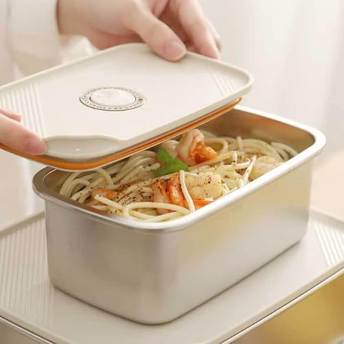 Stainless Steel Food Storage Containers with Airtight Lids Set, Leakproof Meal Prep Containers, Airtight Kimchi Containers Reusable, Stackable/Oven/Dishwsher/Freezer Safe 600ML - Thumbnail 4