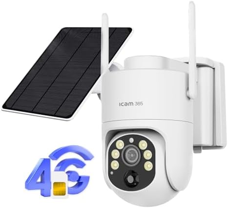 Solar 4G LTE 2K 3MP Outdoor Security Camera, Wireless PTZ Solar Camera ...