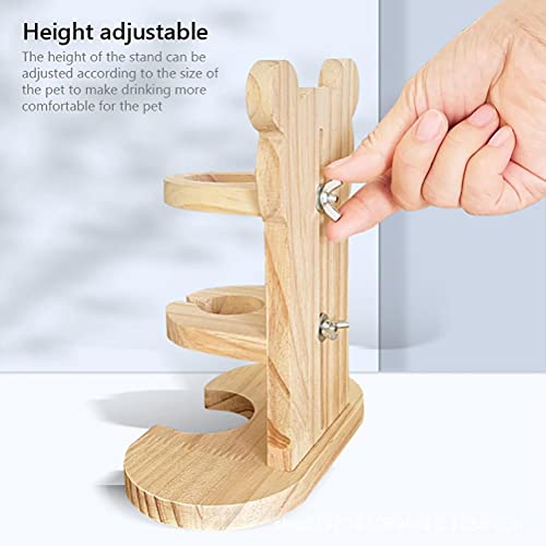 Houten hamster waterfles met standaard verstelbare hamster, waterdispenser standaard cavia tepeldrinker met basis - Image 6