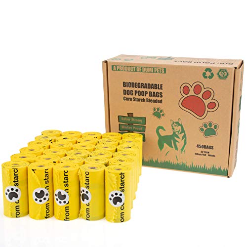 Dumi Pets Sacs à déjections Canines, Extra épais et Solides, Anti-Fuite, 30 Rouleaux pour 450 Sac a crottes Biodegradable