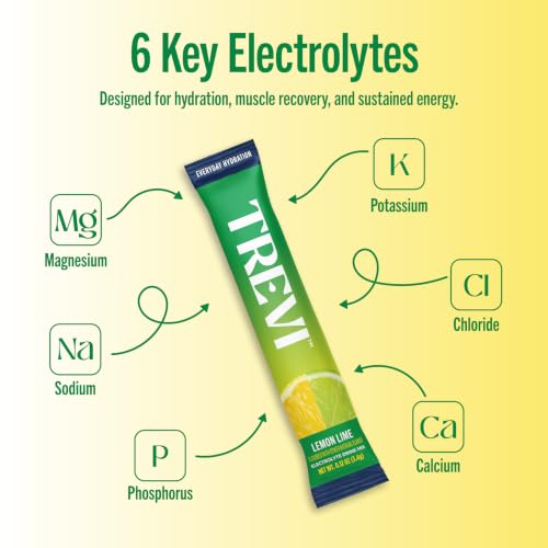 Image of TREVI Electrolytes Powder Packets, Sugar Free Hydration, Lemon Lime 20 Pack