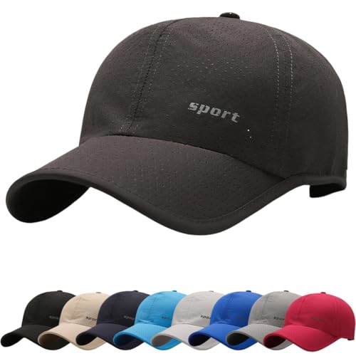 Cozyan Unisex Adjustable Summer Hats Baseball Cap for Men and Women with Visor Summer Cap Adjustable Baseball Cap Basic Hat, Dark Gray-1, 7 1/8