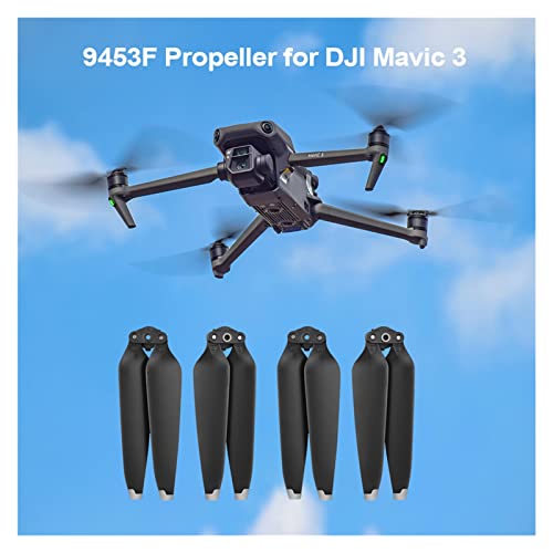 Qklyxr Hélice de liberación rápida 9453F, accesorios plegables bajo ruido, repuesto con borde dorado y plateado, for Dron DJI Mavic 3 Hélice para dron de carreras FPV(Gold edge 1 pair) - imagen 5
