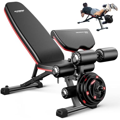 HARISON Adjustable Weight Bench, Bench1000 MAX Heavy Duty Workout Bench Press with Leg Extension and Preacher Pad for Home Gym Strength Training, Flat Incline Decline Sit Up Bench