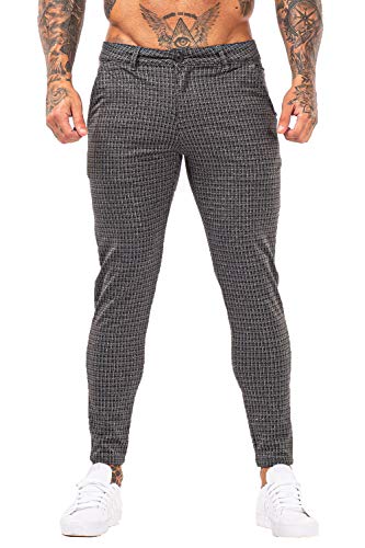 GINGTTO Mens Dress Pants Slim Fit Stretch Skinny Suit Pants Men Grey 30