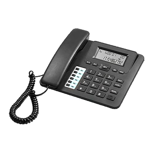 Téléphone fixe avec haut-parleur et écran d'affichage réglable pour bureau