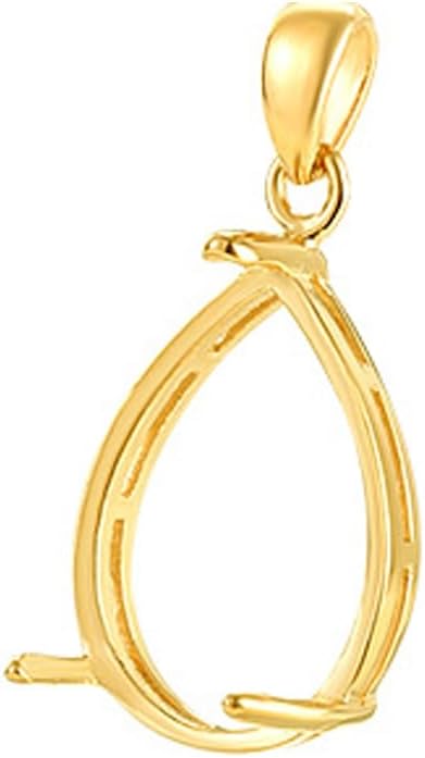 Solid 925 Sterling Silver Teardrop Cabochon Bezel Prong Pendant Settings Cabochon Pendant Base Tray for Jewelry Making Accessories