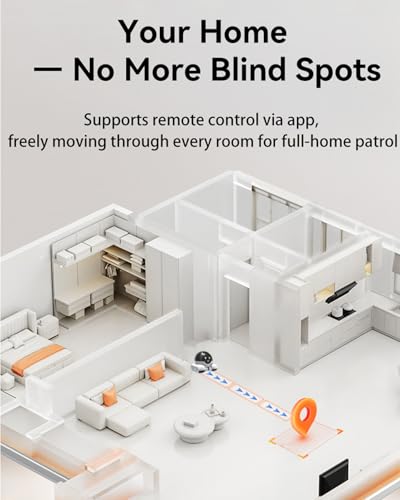 Belcore Pet Camera Robot, Wireless 1080P Movable Pet Camera Battery-Powered with Phone App emote Control for Cats Dogs, Indoor Cam, 2-Way Talk, Night Vision, Motion Detection - Image 7