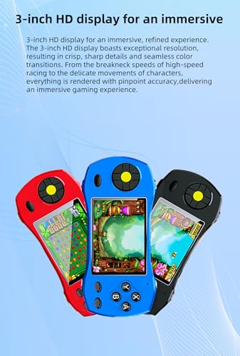 JXD 3.0" HD Console de Jeu Vidéo Portable pour Enfants Design Voiture de Sport 250 Jeux 64 Bits Préinstallés Connectable à la Télévision Jeux de Réflexion Enfants Jouet Puzzle – Image 4