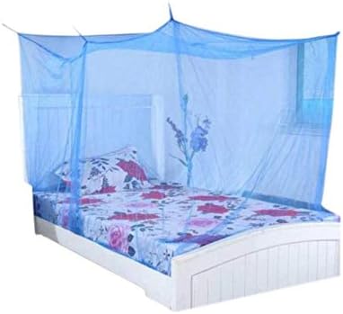 HARIOM Plastic Mosquito Bed Net Square - Size: L9 x W6 X H6 Feet (Blue)