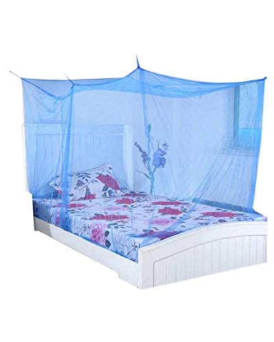 HARIOM Plastic Mosquito Bed Net Square - Size: L9 x W6 X H6 Feet (Blue)