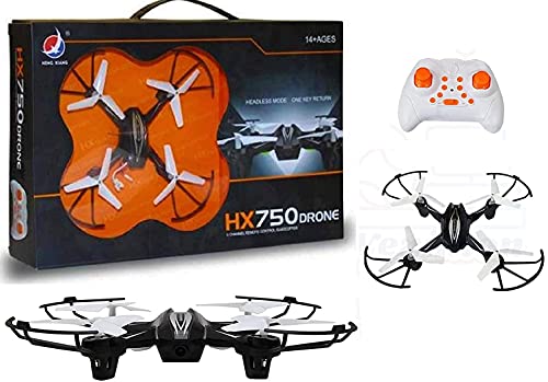 Image of without camera remote control drone No camera RC Quadcopter drone with Remote Control Altitude hold one key return - Blue and Red LED Lighting - Pack of 1 - Black