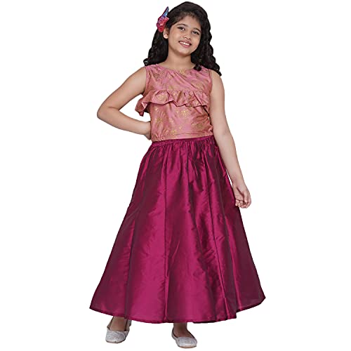 Image of Bitiya By Bhama Girl's Silk Blend Lehenga & Choli