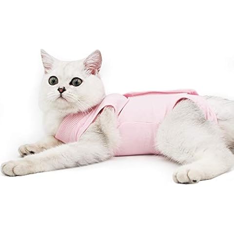 Dotoner Traje de recuperación Profesional para heridas Abdominales o Enfermedades de la Piel, Alternativo para Gatos y Perros, después de la cirugía, Ropa para el hogar(Rosa,S Cover