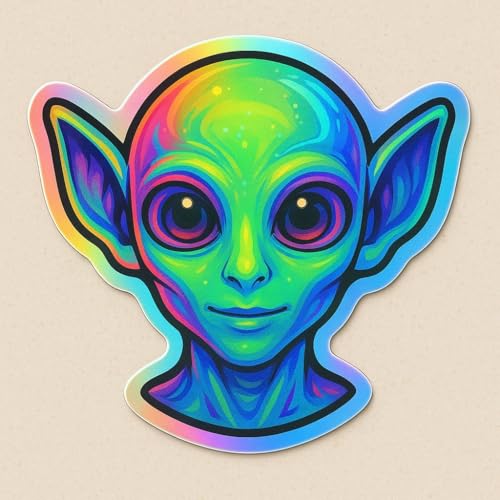Image of Alien Sticker, Alien Car Decal, 5 inches - Vinyl, Car Bumper, Cooling Box, Waterproof Sticker, Decal Car Laptop Wall Window Sticker