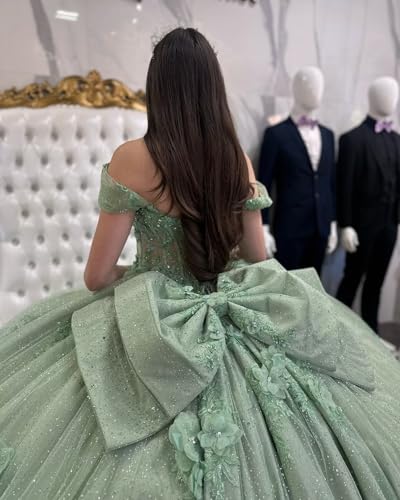 2025 Ball Gown Ruffles Quinceanera Prom Cocktail Dresses Sage Green 3D Floral Flower Pattern Lace4