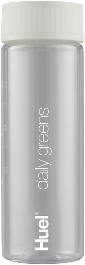 Daily Greens Bottle | BPA Free | Clear with a White Lid | Fill line guide for perfect Measurements | Dishwasher Friendly | 13.5oz