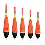 tiyiyok Boyas de Pesca Luminosas, Flotadores de Pesca, 5g 8g 10g 12g 15g para Pesca de Agua Dulce como Lucio, Lubina y Carpa, Pesca Nocturna y Aventuras de Pesca En Lagos o Ríos