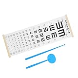 STOBAZA Sehtesttafel Wandmontage mit Doppelseitiger E Tafel und Holzrahmen Präzises Augenprüfungs Tool für Kinderzimmer und Klassenzimmer Praktische Wanddeko zur Sehschärfenmessung