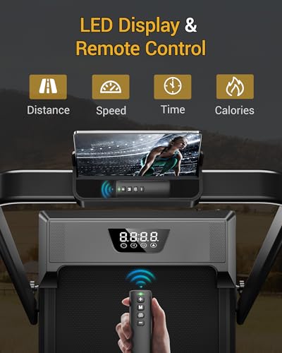 Image of Walking Pad Treadmill with 15% Incline Treadmills for Home with Handle