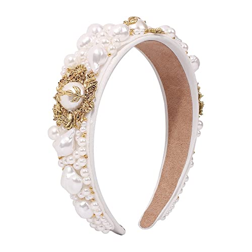 Geometrisches Stirnband im europäischen und amerikanischen Stil, Imitationsperle, barocker Palaststil, Haarschmuck, Bankett-Laufsteg-Stirnband Cover