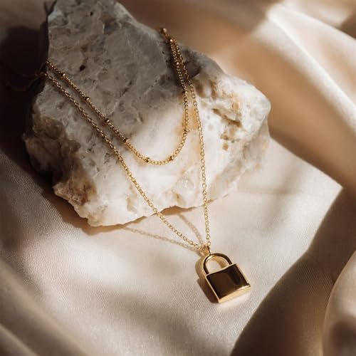 Image of MEVECCO Dainty Pendant Layered Necklaces for Women