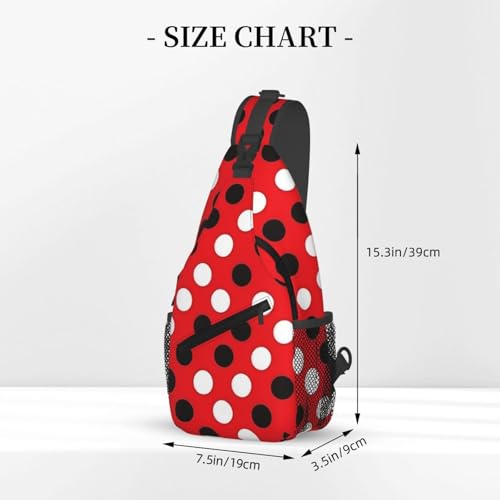 Bolso Bandolera Red White Polka Dot para Viaje y Senderismo miniatura 3