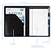 Euousu A5 Padfolio Business Portfolio Folder,Junior Size Document Folder Organizer, Padfolio with Interior Pocket and Pen Loop, 5 x 8 Writing Pad Included, Navy Blue.