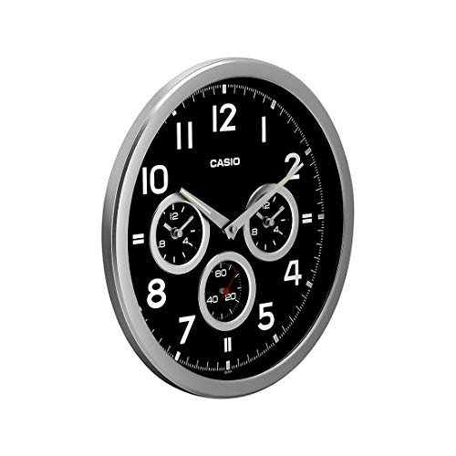 Image of Casio Round Resin Wall Clock (35 cm x 35 cm x 5.5 cm, Black)
