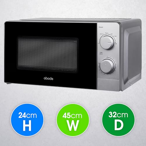 Abode 20L Manual Microwave Silver 700W with 5 Power Levels & Timer, Button & Dial Control, Defrost Function, AMM2005S (Manual, Silver) - Image 2